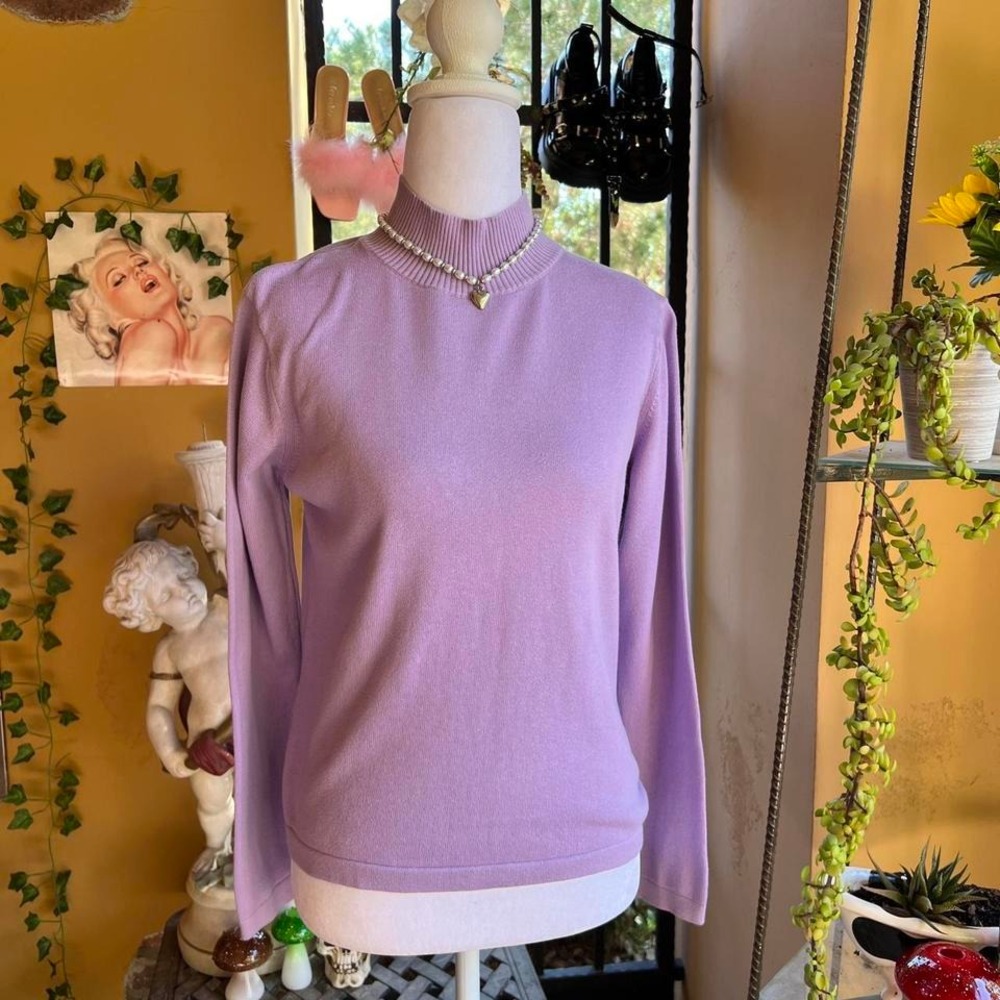 mock neck sweater lilac 90s minimalist